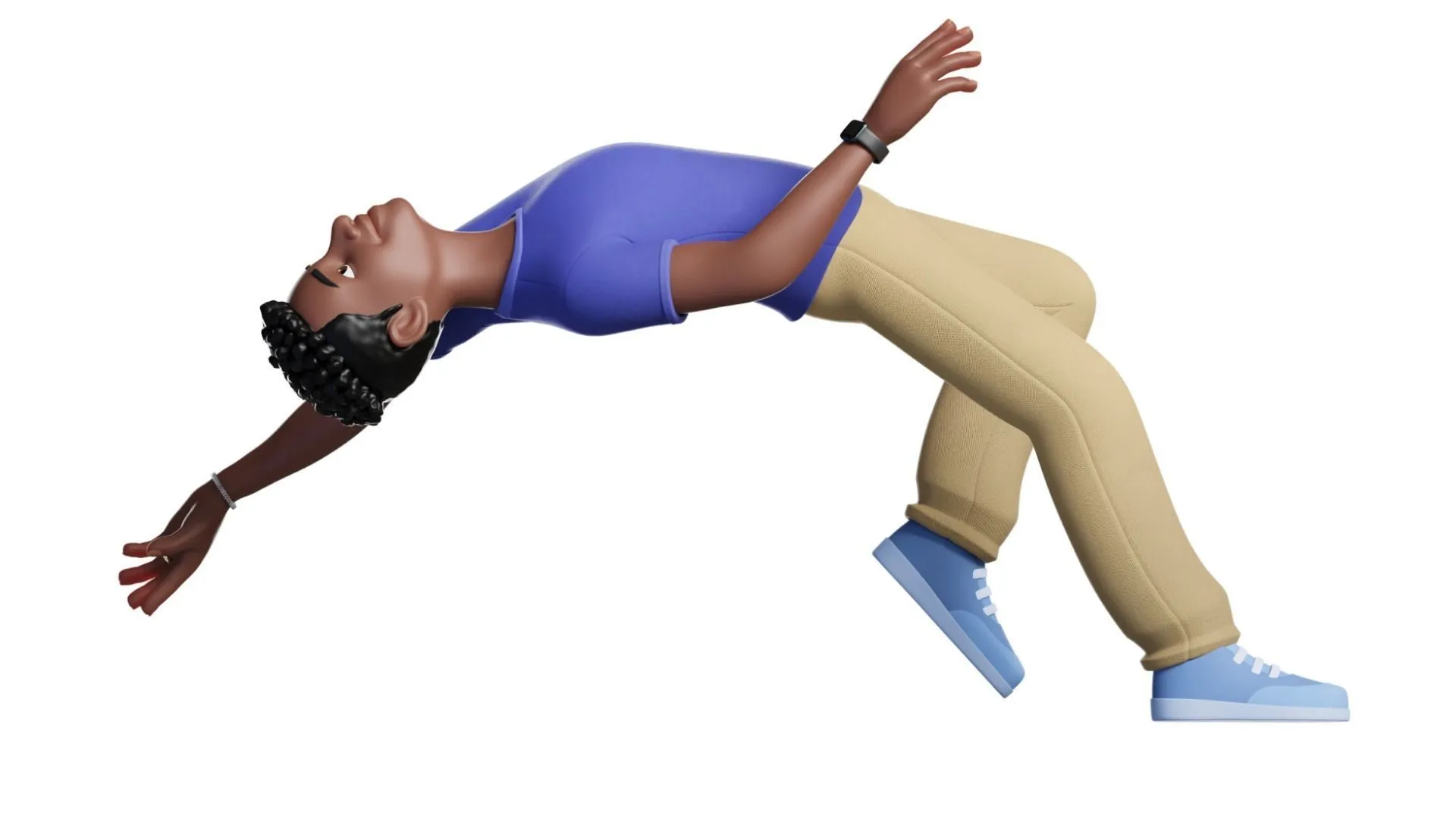 Customizable Black Man Character 3D model animation preview